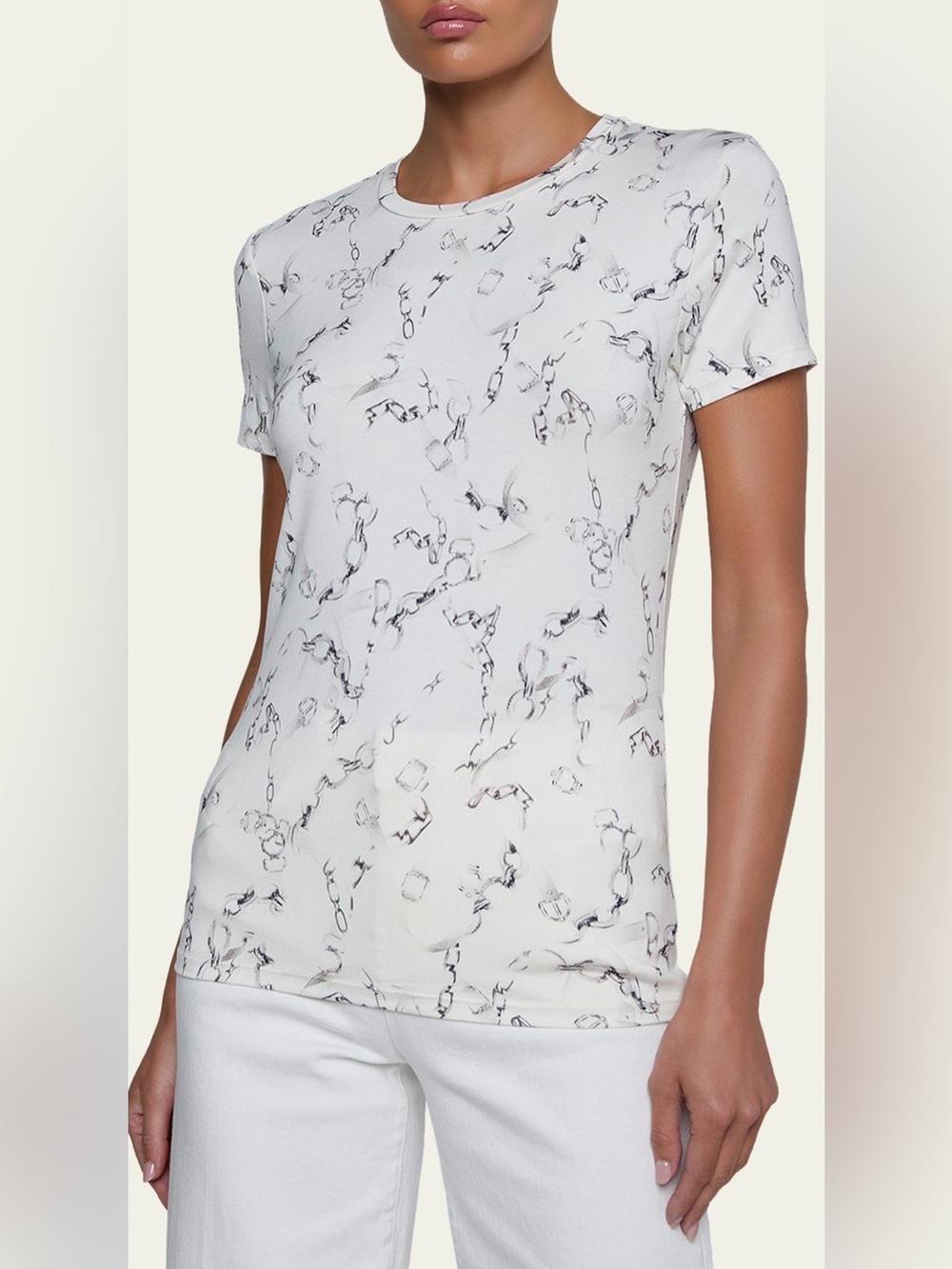 L'AGENCE Ressi Short-Sleeve Chain Tee